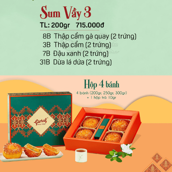 Bánh Trung Thu Givral - Combo Sum Vầy 3 - 4 Bánh