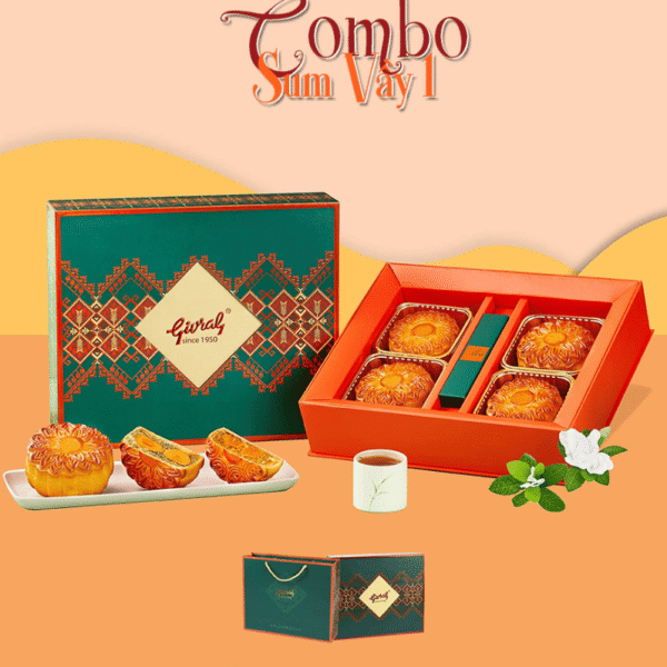 Bánh Trung Thu Givral - Combo Sum Vầy 1 - 4 Bánh