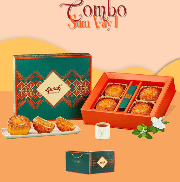 Bánh Trung Thu Givral - Combo Sum Vầy 1 - 4 Bánh