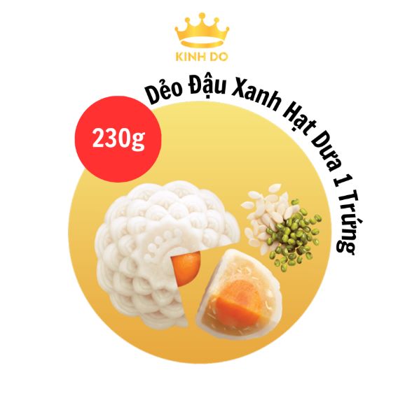 Bánh dẻo Đậu Xanh Hạt Dưa 1 trứng và 0 trứng - Trung Thu Kinh Đô